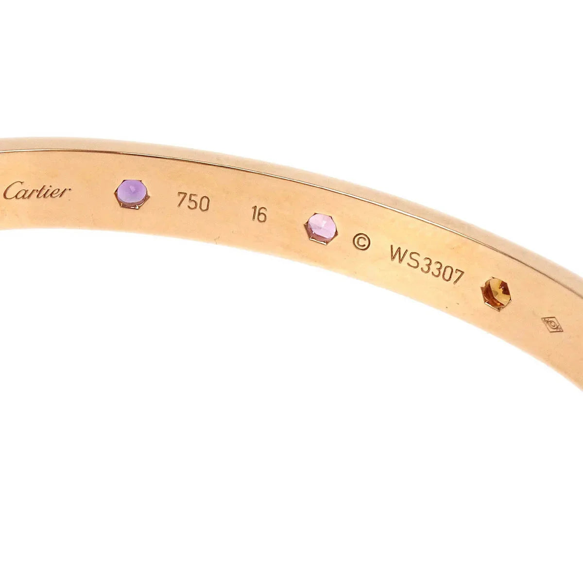 Cartier Love Bracelet Bangle WS3307 750 #16 Sapphire Garnet Amethyst