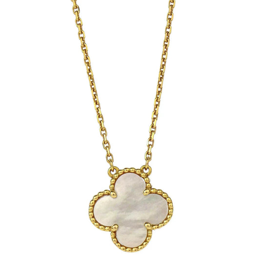Van Cleef & Arpels Vintage Alhambra Pendant Necklace 750 Mother Of Pearl