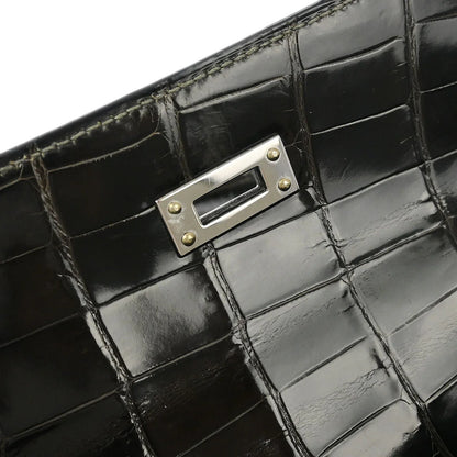 Hermes 2006* Graphite Niloticus Kelly 25 Sellier 2way Shoulder Handbag