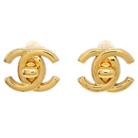 Chanel CC Turnlock Earrings Clip-On Gold Small 96A