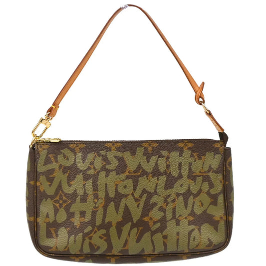 Louis Vuitton 2001 khaki Graffiti Pochette Accessoires Handbag M92191