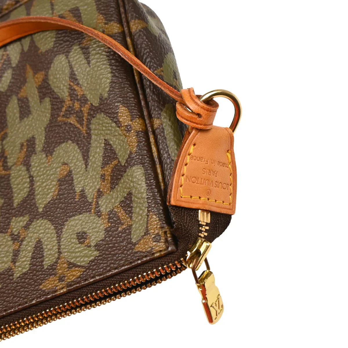 Louis Vuitton 2001 khaki Graffiti Pochette Accessoires Handbag M92191