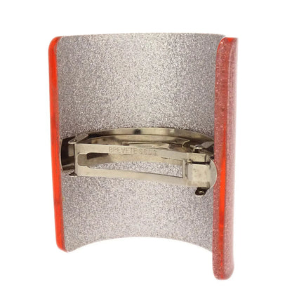 Chanel Hair Clip Hairpin Barrette Silver Pink 00A