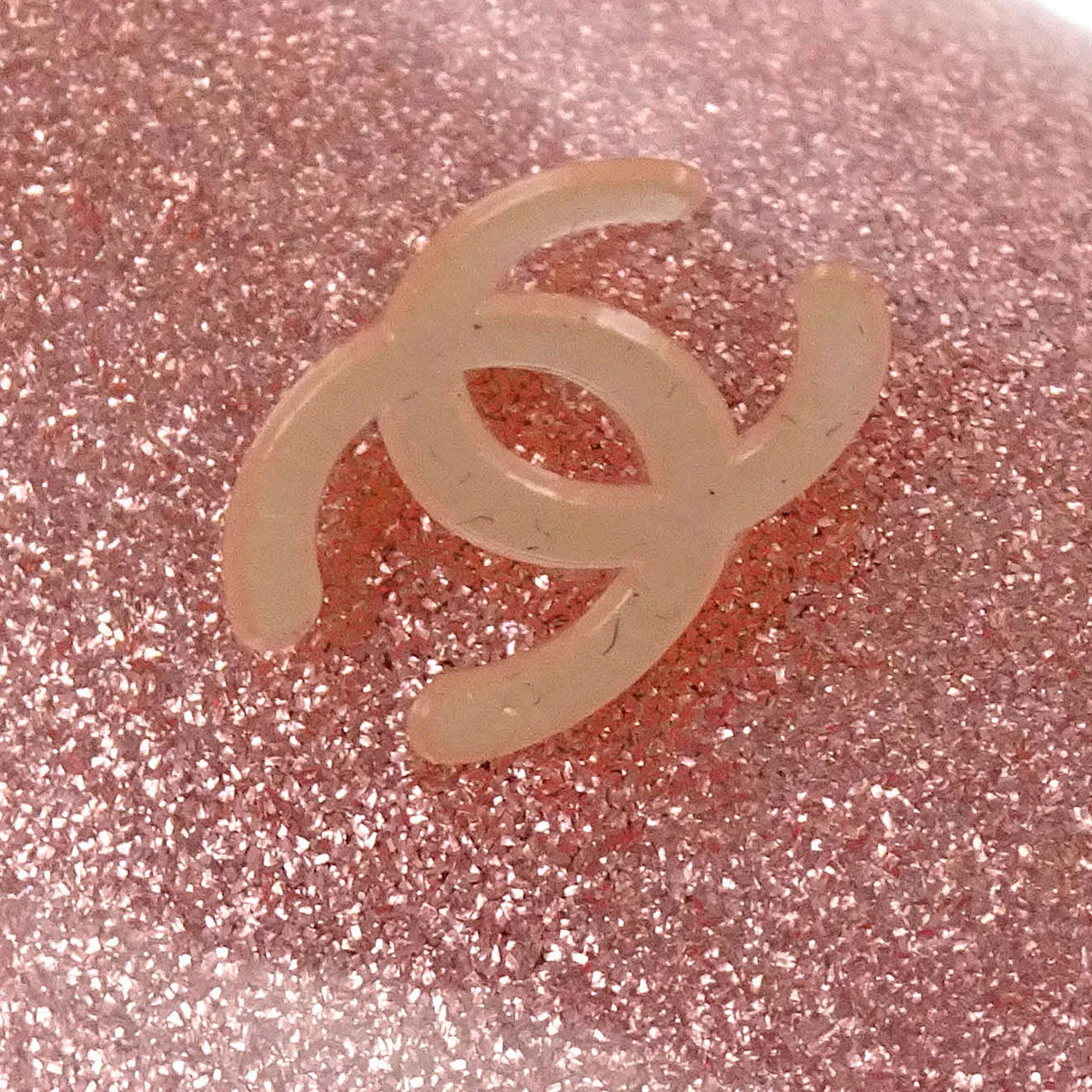 Chanel Hair Clip Hairpin Barrette Silver Pink 00A