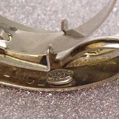 Chanel Hair Clip Hairpin Barrette Silver Pink 00A