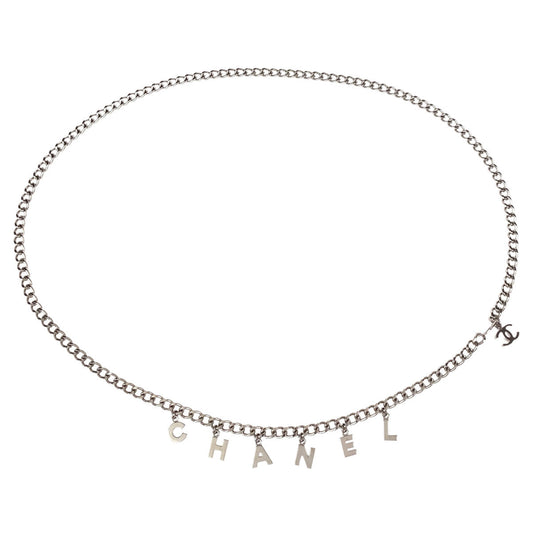 Chanel Silver Chain Belt Icon Small Good 04V