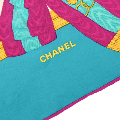 Chanel Turquoise Blue Scarf Small Good