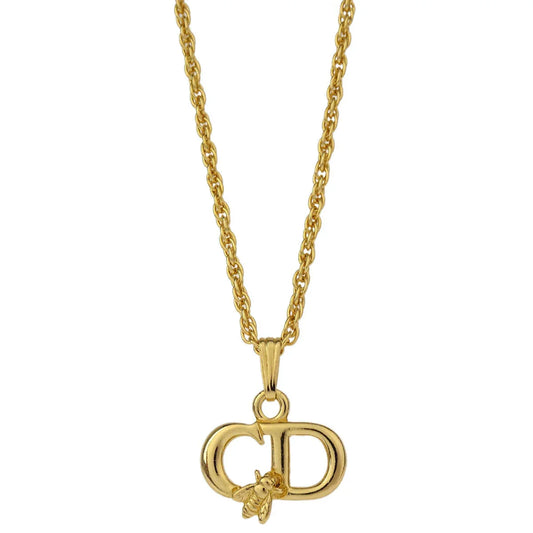 Christian Dior Bee CD Necklace Pendant Gold