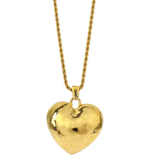 Yves Saint Laurent Gold Chain Necklace Pendant Heart