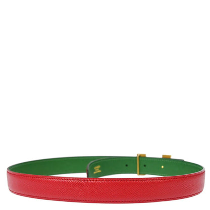 Hermes Red Courchevel Constance Reversible Belt #65 Small Good