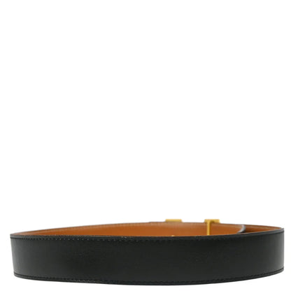 Hermes 2003 Black Box Calf Constance Reversible Belt #70 Small Good