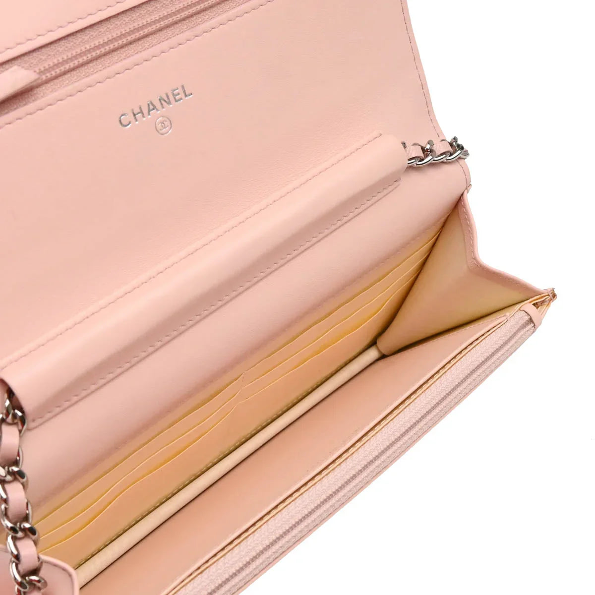 Chanel 2009-2010 Pink Calfskin Bicolore WOC Shoulder Wallet Bag