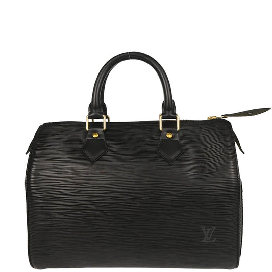 Louis Vuitton 2002 Black Epi Speedy 25 Handbag M43012