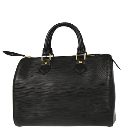 Louis Vuitton 2002 Black Epi Speedy 25 Handbag M43012