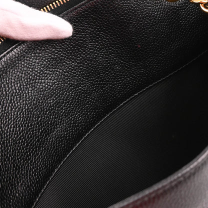 Chanel 1996-1997 Black Caviar Tote Shoulder Bag