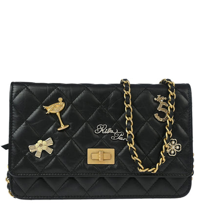 Chanel 2017-2018 Calfskin Mademoiselle Lock Icon WOC Wallet on Chain Shoulder Bag