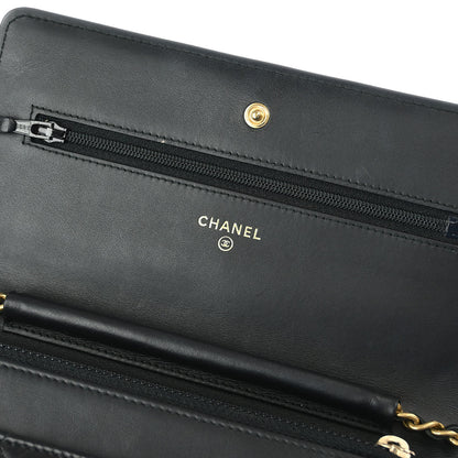 Chanel 2017-2018 Calfskin Mademoiselle Lock Icon WOC Wallet on Chain Shoulder Bag