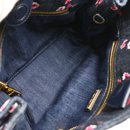 Miu Miu Navy Denim Matelasse 2way Tote Bag
