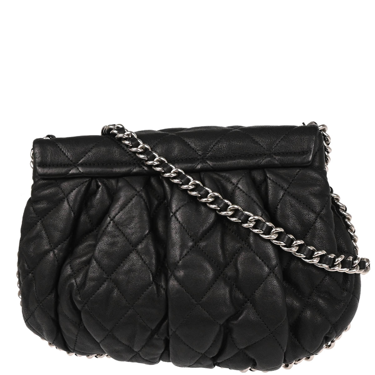 Chanel 2013-2014 Black Calfskin Chain Around Shoulder Bag