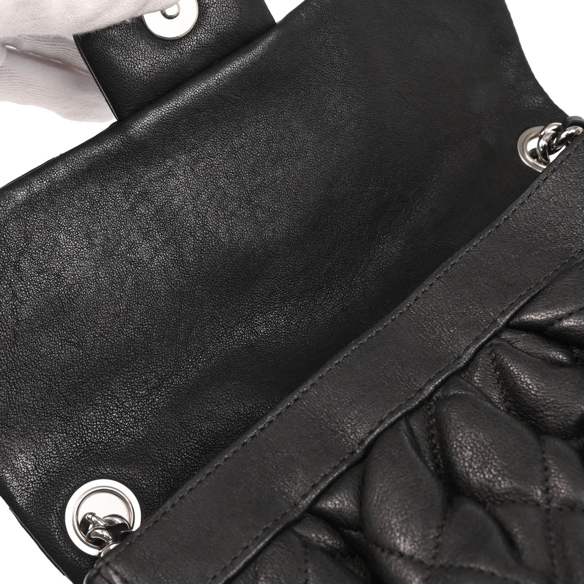 Chanel 2013-2014 Black Calfskin Chain Around Shoulder Bag