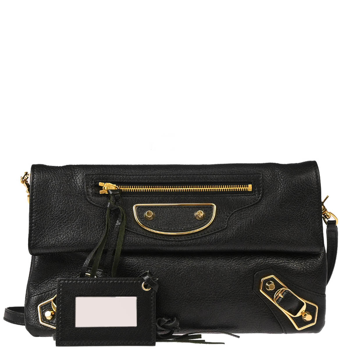 Balenciaga Black Leather Envelope Shoulder Bag