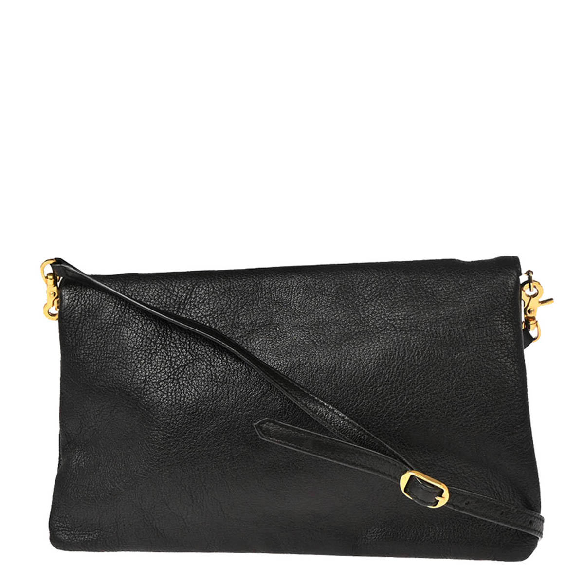 Balenciaga Black Leather Envelope Shoulder Bag