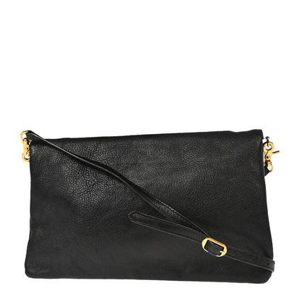 Balenciaga Black Leather Envelope Shoulder Bag