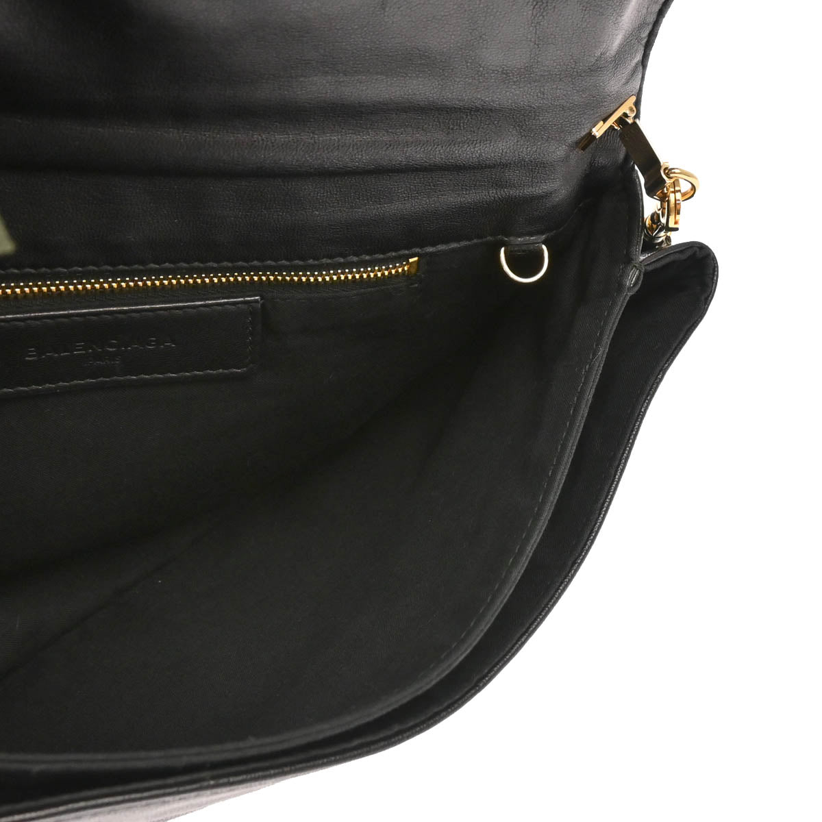 Balenciaga Black Leather Envelope Shoulder Bag