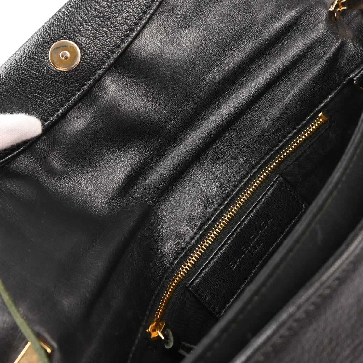 Balenciaga Black Leather Envelope Shoulder Bag