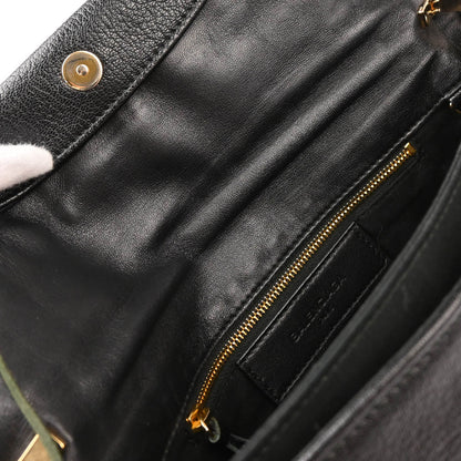 Balenciaga Black Leather Envelope Shoulder Bag