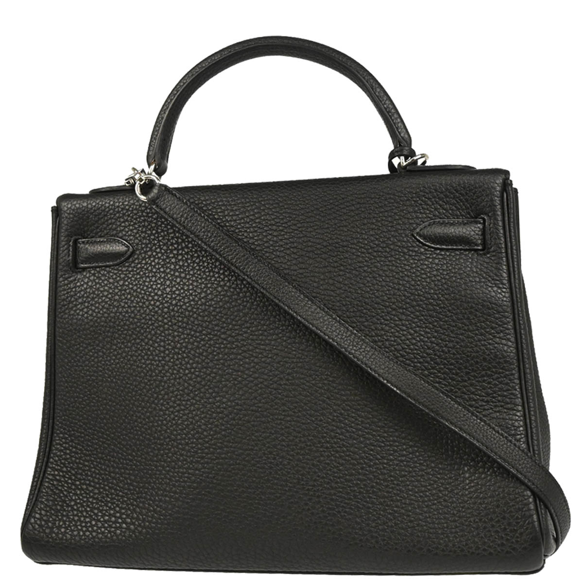 Hermes Black Taurillon Clemence Kelly 32 Retourne 2way Shoulder Handbag