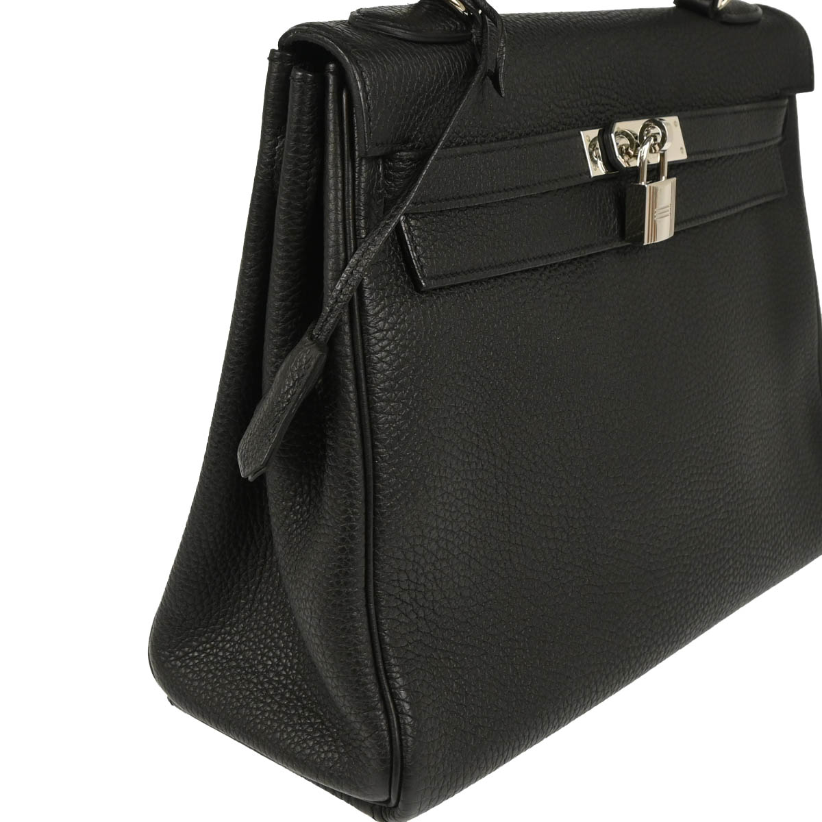 Hermes Black Taurillon Clemence Kelly 32 Retourne 2way Shoulder Handbag