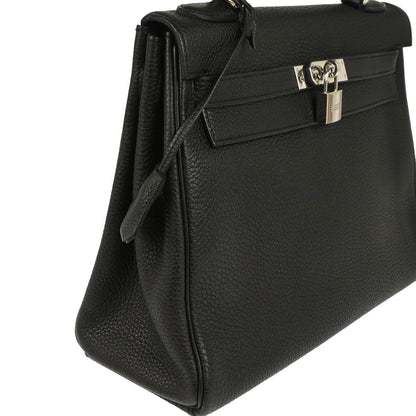 Hermes Black Taurillon Clemence Kelly 32 Retourne 2way Shoulder Handbag