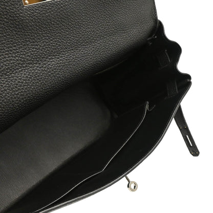 Hermes Black Taurillon Clemence Kelly 32 Retourne 2way Shoulder Handbag