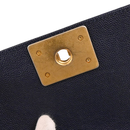 Boy Chanel 2018 Navy Caviar Small Chain Shoulder Bag