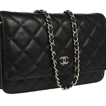 Chanel 2019 Black Caviar Classic WOC Wallet On Chain