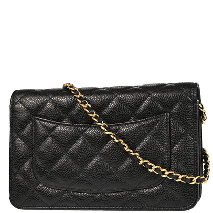 Chanel 2019 Black Caviar Classic WOC Wallet On Chain