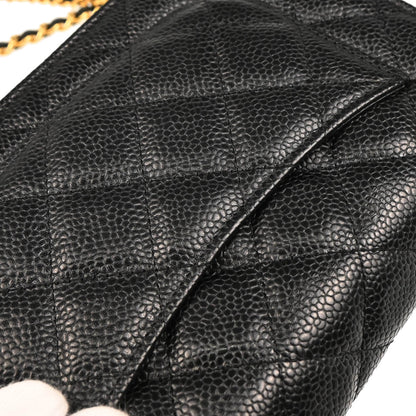 Chanel 2019 Black Caviar Classic WOC Wallet On Chain