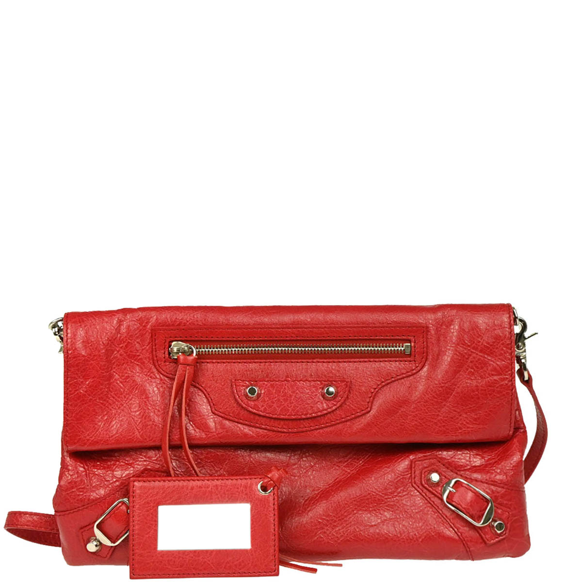 Balenciaga Red Leather Envelope Shoulder Bag