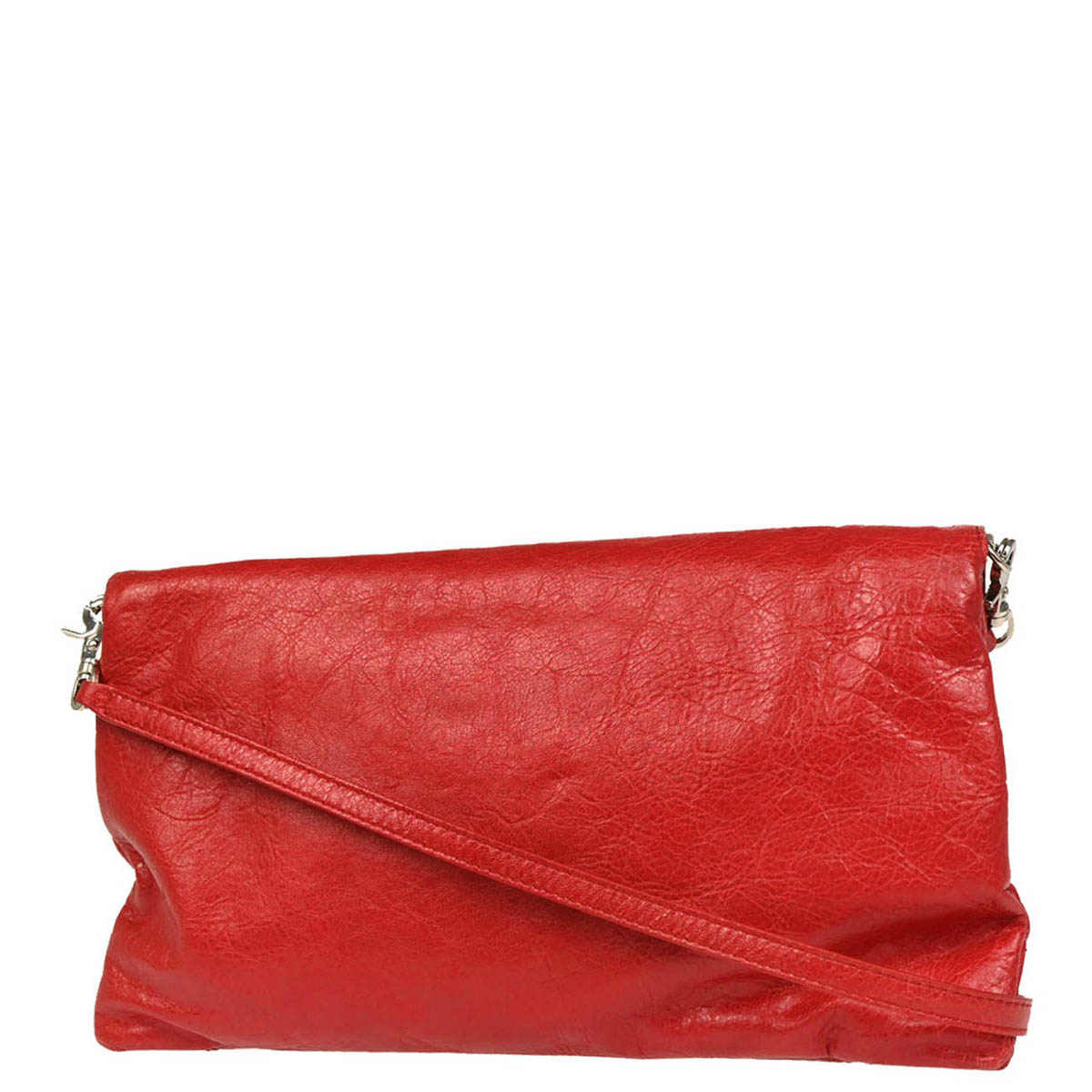 Balenciaga Red Leather Envelope Shoulder Bag