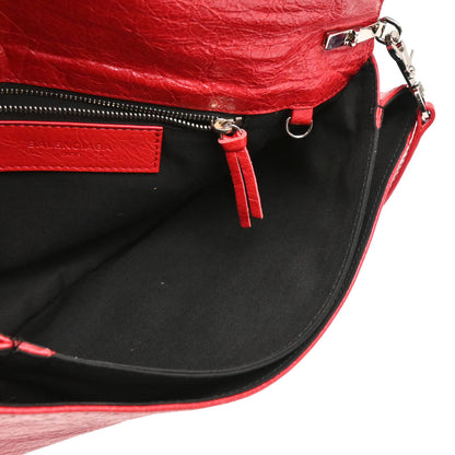 Balenciaga Red Leather Envelope Shoulder Bag