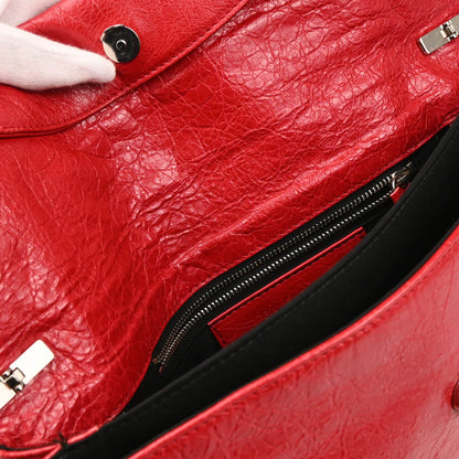 Balenciaga Red Leather Envelope Shoulder Bag