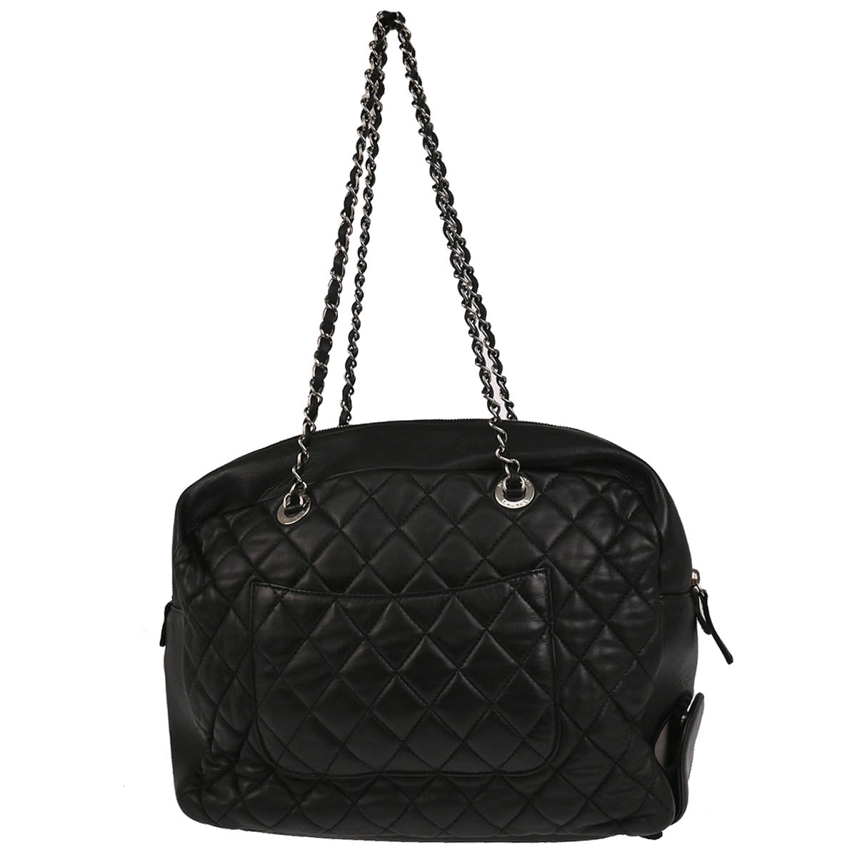 Chanel 2010-2011 Black Lambskin Mademoiselle Lock Shoulder Bag