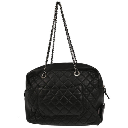Chanel 2010-2011 Black Lambskin Mademoiselle Lock Shoulder Bag