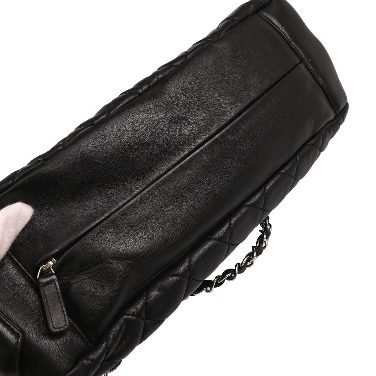 Chanel 2010-2011 Black Lambskin Mademoiselle Lock Shoulder Bag