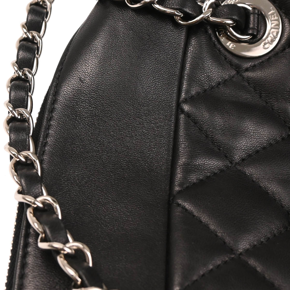 Chanel 2010-2011 Black Lambskin Mademoiselle Lock Shoulder Bag