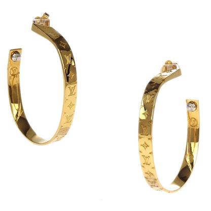 Louis Vuitton Nanogram Hoop Piercing Earrings Gold M00220
