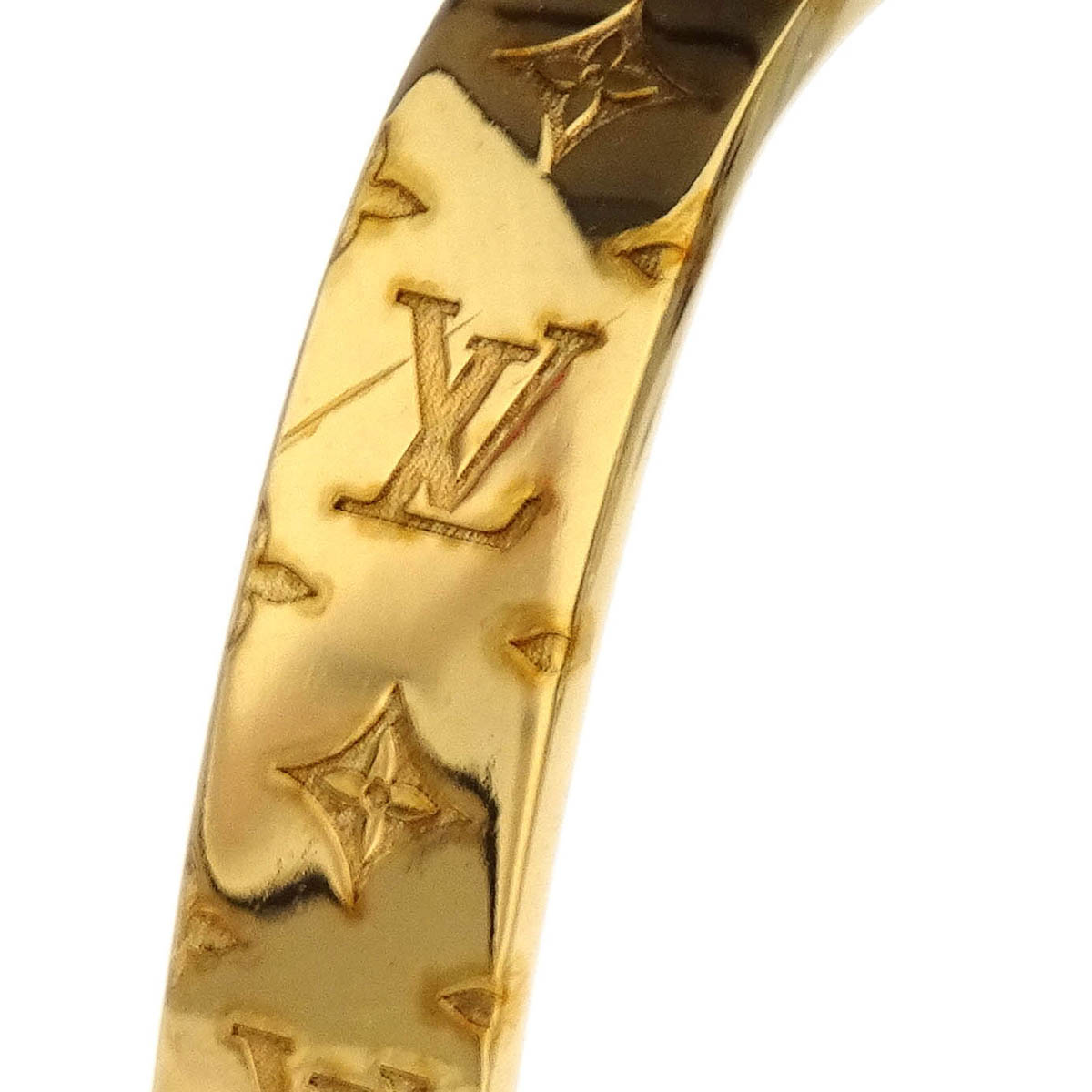 Louis Vuitton Nanogram Hoop Piercing Earrings Gold M00220