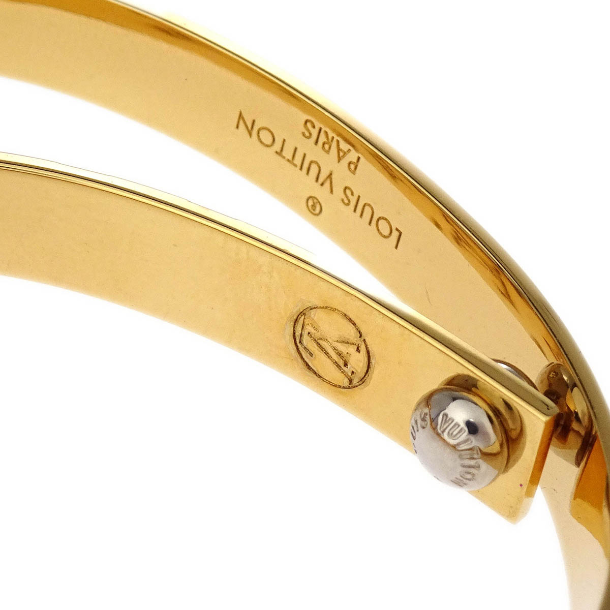 Louis Vuitton Nanogram Hoop Piercing Earrings Gold M00220