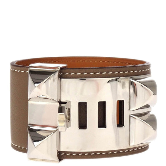 Hermes 2017 Etoupe Gray Swift Collier De Chien Bangle